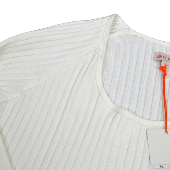 NWT Knox Rose Slim Fit Ribbed Knit Scoop Neck Stretchy Long Sleeve Top, Size XL - Picture 4 of 7